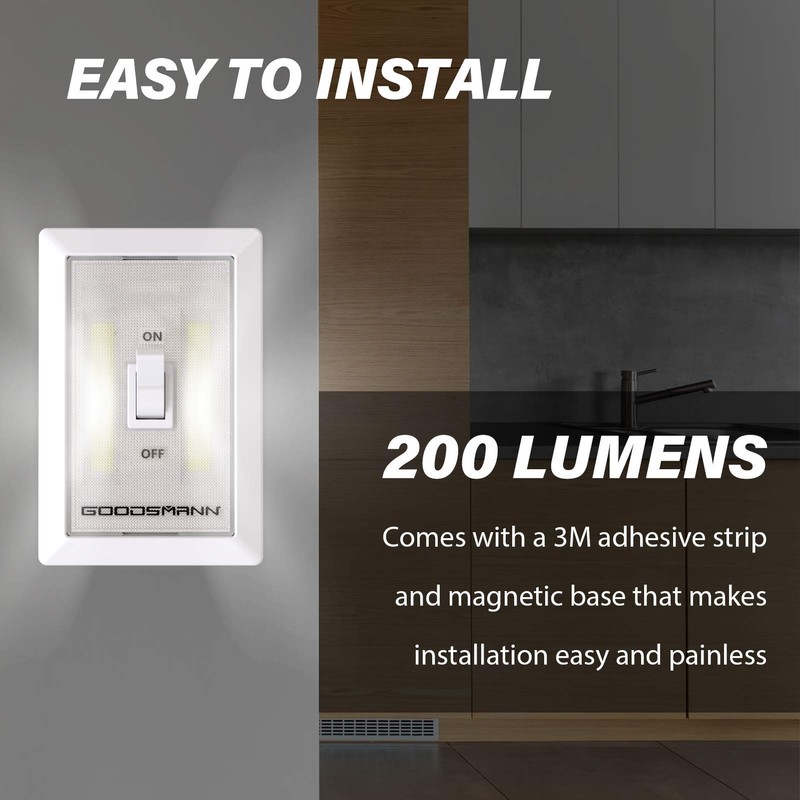 GOODSMANN LED Night Light Wall Light Emergency Lights Switch Cordless