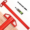 BOXmime Precision Marking Woodworking Rule,24 Inch T Square Ruler, 1/16''Scale