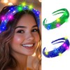 Woeoe Sequin Light Up Headbands Royal Blue Wide Headband Sparkle