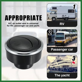 Motoforti 4Pcs Rotating Round AC Air Outlet Vent Louvered Dashboard Electroplate Knob for RV Bus Boat Yacht 85mm 76mm 46mm Long-Lasting