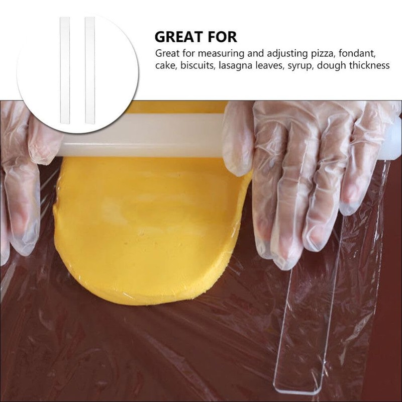 2pcs Dough Thickness Rulers Dough Thickness Guides Pastry Rolling Pin