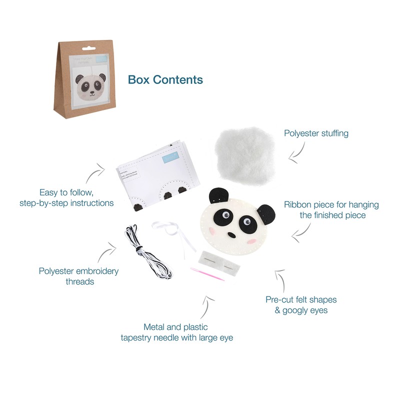 Trimits Felt Decoration Kits, 11 x 8cm, Panda