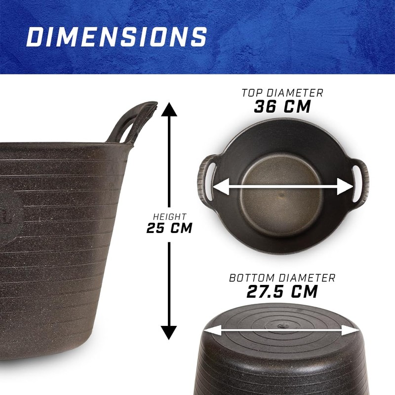 Faithfull Eco Flex Tub, Multi-Purpose, Durable & Sustainable Flexible Bucket