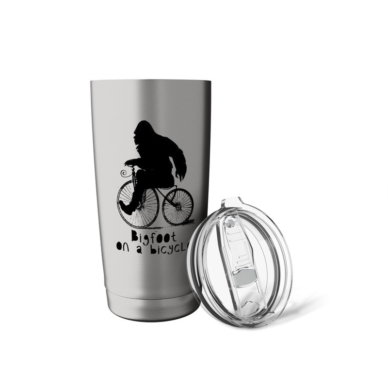 Funny Bigfoot on a Bicycle Cute Biking Yeti Stainless Steel