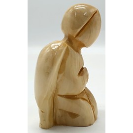Zuluf Mini Handcrafted Olive Wood Praying Angel Statue (3") - Faceless Design from Bethlehem, The Holy Land | ANG001