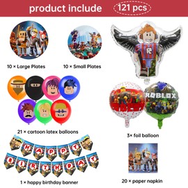 Birthday Decoration, 121 Pieces Party Tableware Set, Birthday Decoration Party, Birthday Included Gift Bag, Invitation Cards etc., Decoration Children's Birthday