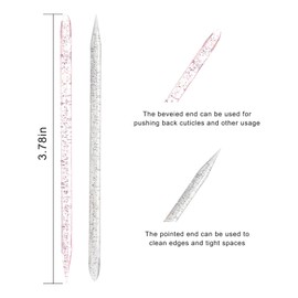 100 Pcs Professional Disposable Nail Stick Cuticle Pusher Bulk Crystal Nail Care Sticks Cuticle Manicure Pedicure Stick for Fingernail Cleaning Cuticle Stick (Pink/Silver)