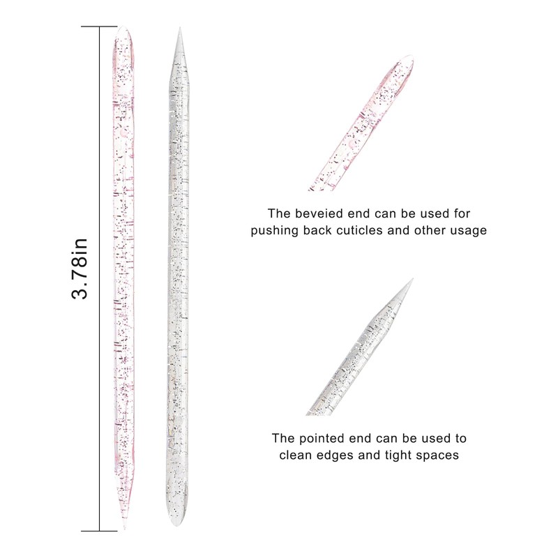 100 Pcs Professional Disposable Nail Stick Cuticle Pusher Bulk Crystal