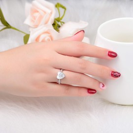 925 Sterling Silver Love Heart Urn Ring for pet Dog Cat's Ashes Keepsake Memorial Tiny Jewelry Forever in My Heart Paw Print Cremation Finger Rings(Silver 6)