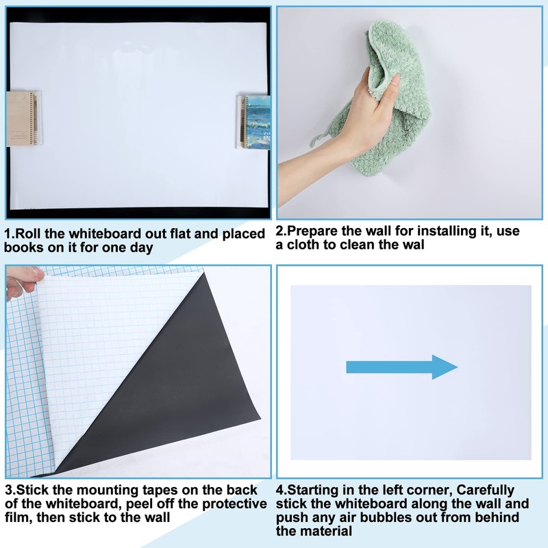 Magnetic Dry Erase Whiteboard Contact Paper White Board Wall Paper