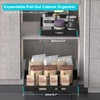 Expandable Pull Out Cabinet Organizer 17" Deep, Adhesive Pull Out