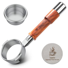 58 mm Bottomless Porta Filter - Not Suitable for E61 Group Heads -Puck Screen & Filter Basket Included Fits Breville Dual Boiler BES900XL, BES920XL, BES980XL, BES990BSS, Oracle Touch, Walnut Handle