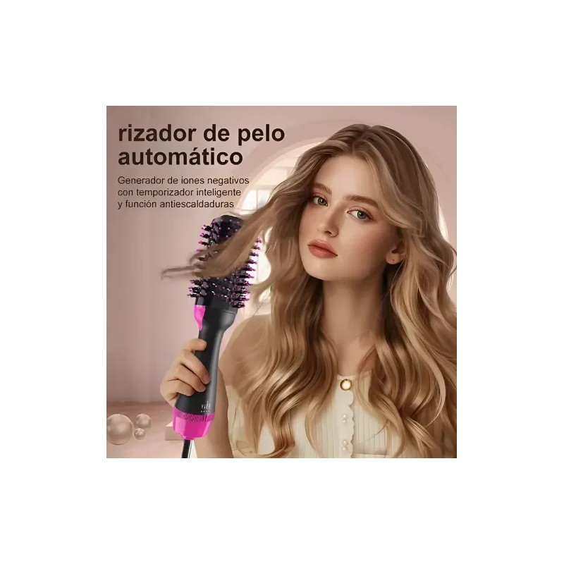 Cepillo Secador Aire Caliente Para Alaciado Negro