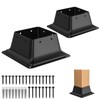 FMhotu 4x4 Post Base 2Pcs, Internal 3.6"x3.6" Heavy Duty Powder-Coated