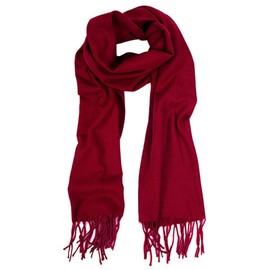 Mitchell Lewiss Cashmere Feel Winter Solid Color Scarf for women or man (Cranberry Red)