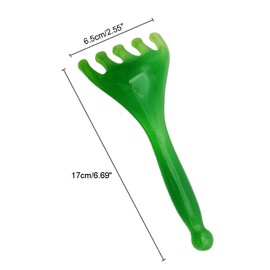 Scalp Massager Resin Handheld Guasha Scraping Scalp Comb Large Size Wide Head Design Scratcher Relax Massage Tool(Deep Green)