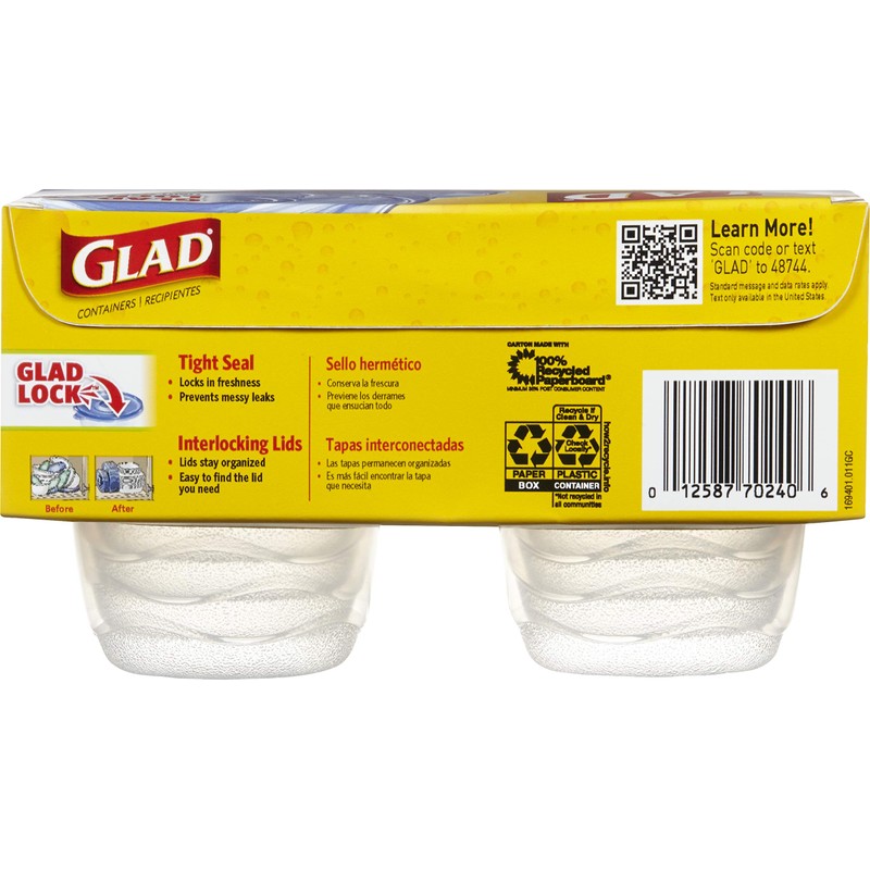 Glad Food Storage Containers, Mini Round (4 Oz) | Small