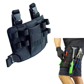 Jindizi Tool Pouch for Electricians & Repair - Heavy Duty Leg Tool Bag with Belt Clip, Multi-Pocket Utility Pouch for Hammer, Screwdrivers, Plier