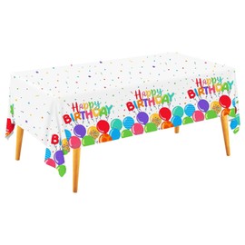 Gatherfun Birthday Disposable Tablecloth, Plastic Table Cover for Kid’s Birthday Party, 54”x108”, 3 PCS