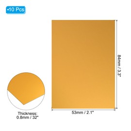 PATIKIL 3.3x2.1x1/32" Aluminum Anodized Sheet Set of 10 Metal Rectangle Aluminum Plate 0.8mm Thick Leather Engraving Blank DIY Decoration Craft Home Decoration Yellow