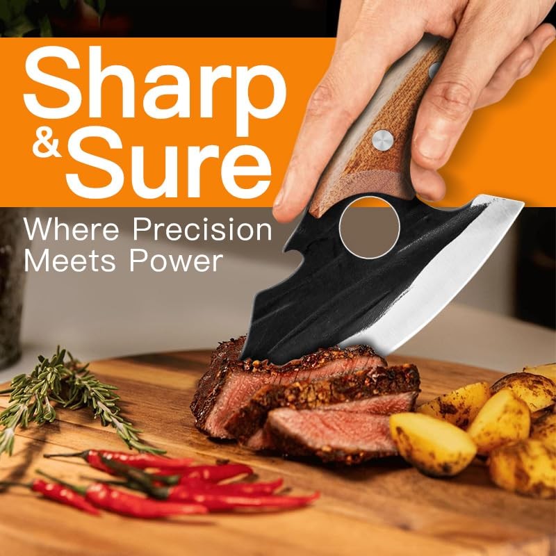 BOPOTI Meat Cleaver,7.4 inch Kitchen Knife,Sharp Blade Easy Cleaning for