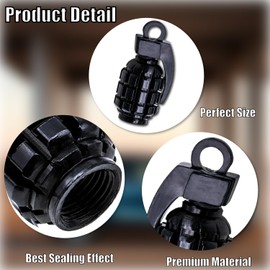 MEAJOO MEAJOO 8PCS Tire Valve Stem Caps, Stainless Steel Tire Valve Caps Wheel Valve Caps for Cars, Trucks, SUV, Motorcycles, Bike and Bicycles (Black)