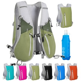 Hydration Running Vest for Women Men,Lightweight Breathable Reflective Hydration Pack with 500ml Water Bottle,Hydration Vest Pack Backpack for Hiking,Camping,Trail Running,Cycling,Race,Marathon