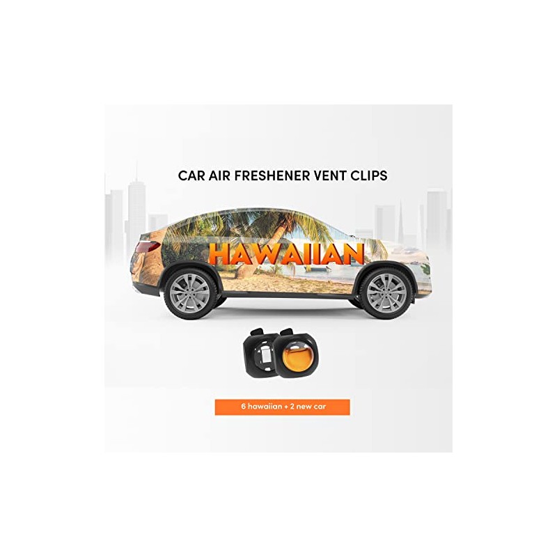 DRIVEJOY 8-Pack Car Air Fresheners - Hawaiian & New Car
