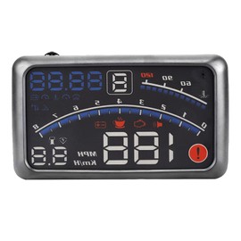 Ejoyous Head Up Car Display, 5.5 inch Screen Universal Digital Speedmeter Car HUD Display with Engine RPM Water Temperature Voltage Fuel Consumption Safety Alarm