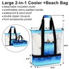 Bluboon Mesh Beach Bag with Cooler Sections Pool Bag for