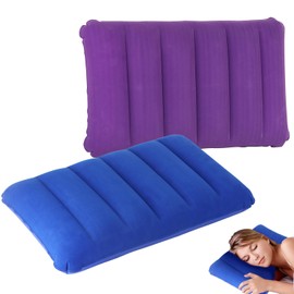 Prmape 2 Stück Aufblasbares Kissen, Reisekissen Aufblasbar 43x27cm, Aufblasbare Camping Kissen Ultraleicht, Ergonomisches Nackenkissen Aufblasbar für Büro Outdoor Wandern