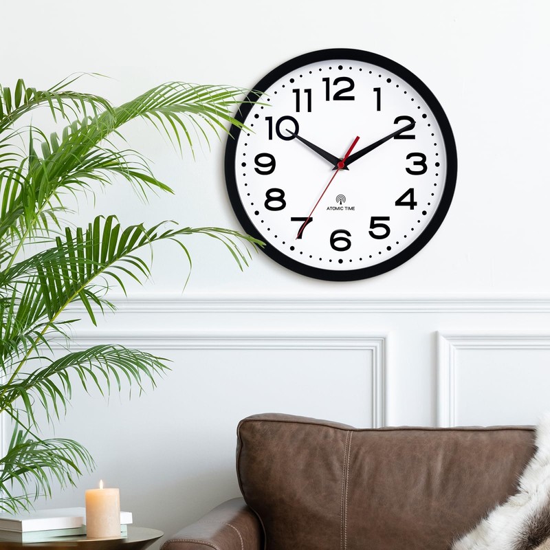 Roymnie Atomic Wall Clock 12 Inch, Modern Clock Battery Operated