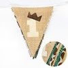 Jungle Safari1st Birthday Pennant Banner Flag Sage Green Giraffe Printed