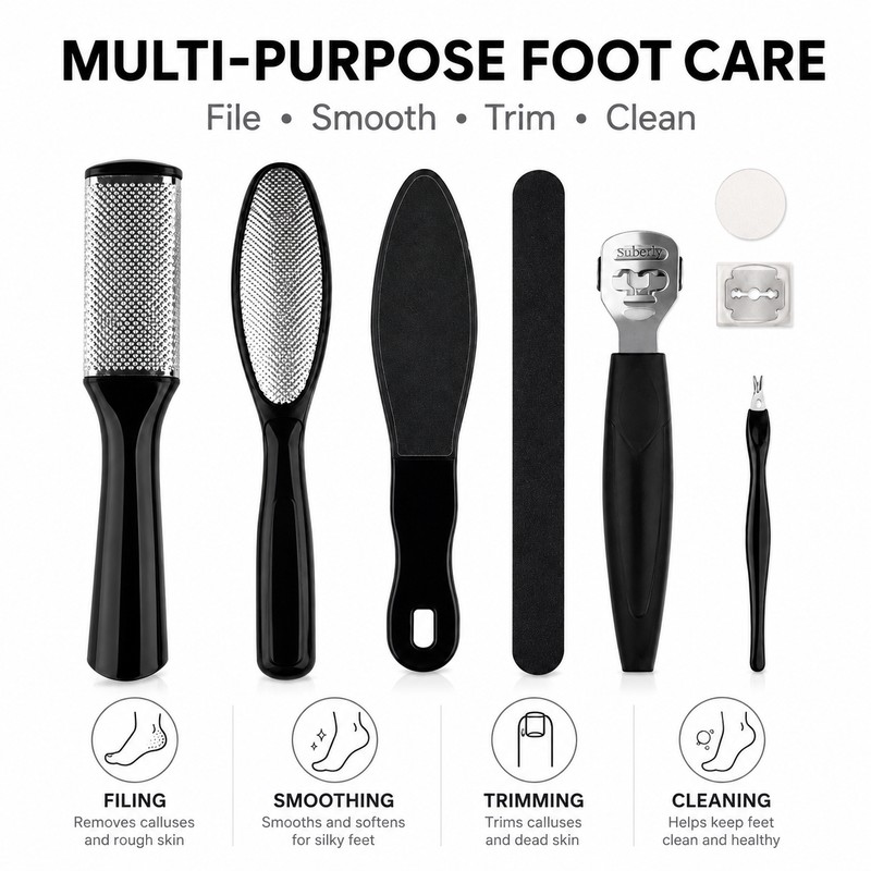 8-Piece Stainless Steel Foot Care Kit for Pedicure – Dead