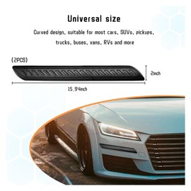 Suvnie 2 PCS Car Bumper Anti-Scratch Strips, Front and Rear Corner Bumper Guard Protector, Auto Rubber Bumper Anti Collision Decorative Trim, Universal for Most Cars, SUVs, Trucks (Long, Black)
