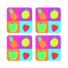 KitchenCraft Fruit Cork Backed Drinks Coasters, Set of 4, Multi-Colour