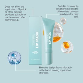 Soothing Prep Lip Mask, Cooling Peel-Off Lip Mask, Jelly Tip for Hygienic & Easy Application, Deep Nourishment, Repair Dry Chapped Lips, Light Non-Sticky (1pcs)