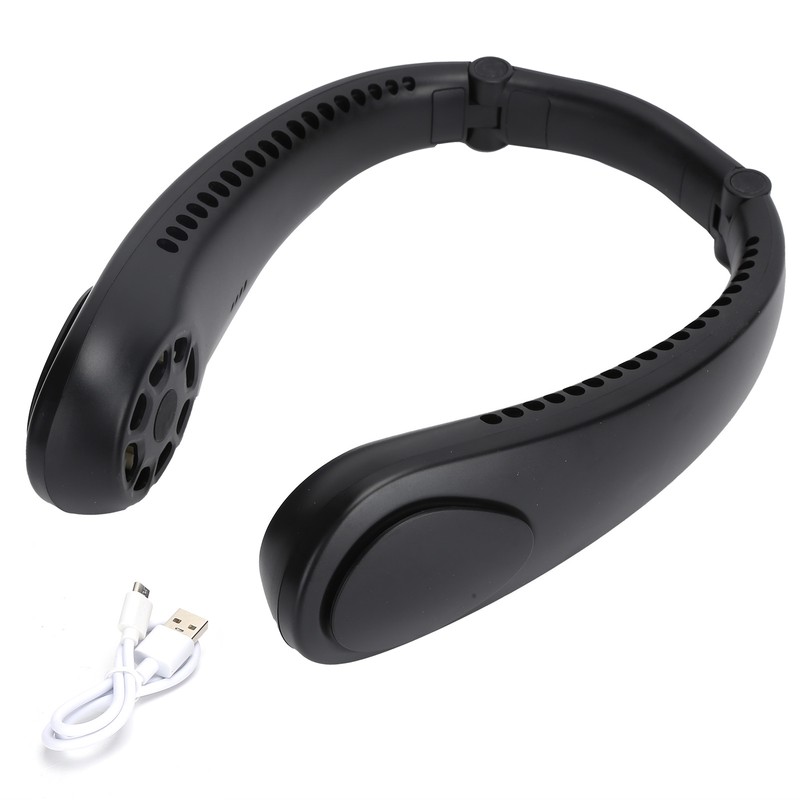 Portable Neck Fan with Music Speakers Wearable Rechargeable Fan with