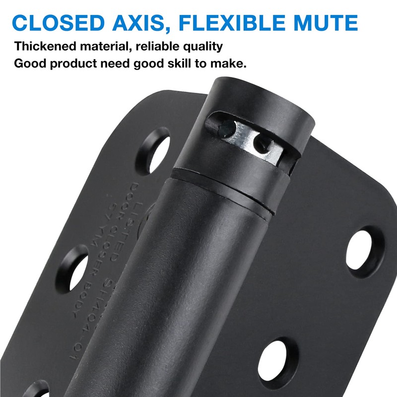 Automatic Self-Closing Door Hinges Black Matte 4 Inch x 4",Spring