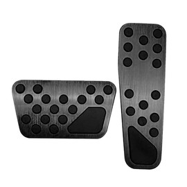 TOTMOX 2pcs Car Brake and Accelerator Pedal Pads for D-odge C-hallenger C-harger R-am C-hrysler 300 300C, Aluminium Alloy Non-Slip Rubber - Black