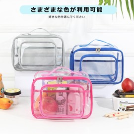 Siomlana 2-Piece Set of 2 Waterproof Transparent Makeup Pouch, Large Cosmetic Pouch, Cosmetic Pouch Storage Bag, Toiletry Bag, Food Storage, Lightweight, Vanity Pouch, Includes Handle, Popular,