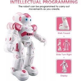 Unbranded Smart RC Robot with Programable Dancing Walking Remote Control Pink
