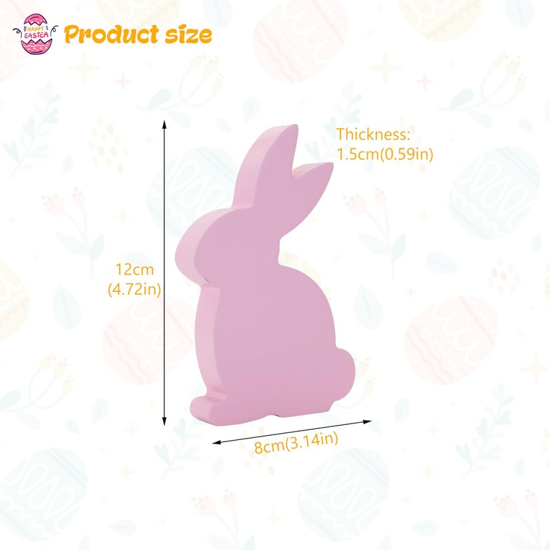 ALLY-MAGIC Easter Desktop Decoration, Wooden Rabbit Bunny Desktop Ornament Cute