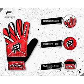 Fitrust Goalkeeper Gloves Children and Men High-Quality Football Gloves Children with 3 mm Supergrip Fashion Latex & Protective Palm - Optimal Fit and Protection for Boys Goalkeepers