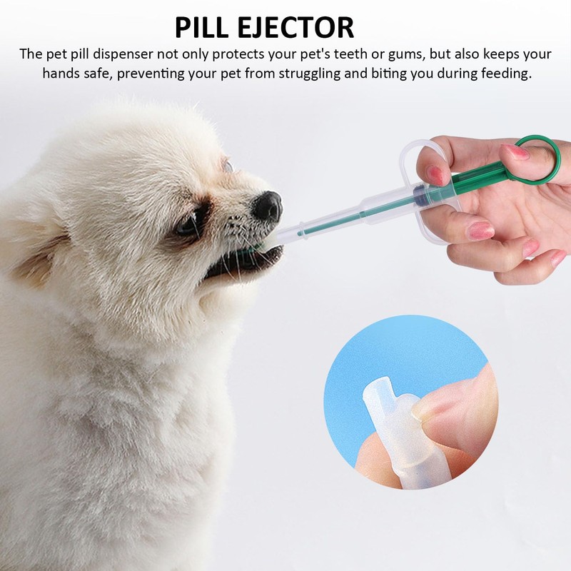 KVBUCC 2pcs Pet Pill Dispenser with 1pc Storage Bag, Medication