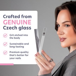Bona Fide Beauty - Limas de uñas de cristal para uñas naturales - Lima de uñas de cristal hecha a mano en la República Checa