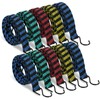 10 Pcs Long Bungee Cords with Hooks, Flat Bungee Cords