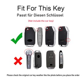 TECART Smart Car Key Case Key Ring Accessories Fits Kia Sorento Niro Cerato Telluride Seltos Soul K5 Forte Sportage Leather Key Case Car Key Case 3 Buttons A Grey