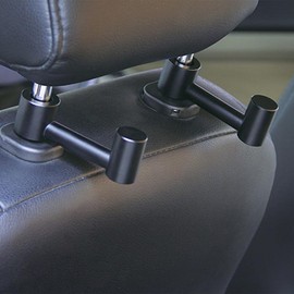 COOLBOTANG Car Seat Hooks, Set of 2, Car Hooks, Aluminum Alloy Headrest Hooks, Auto Backseat Hooks, Car Storage Hooks, Rotatable and Easy to Install for Luggage, Umbrella, Trash Bags, Load Capacity