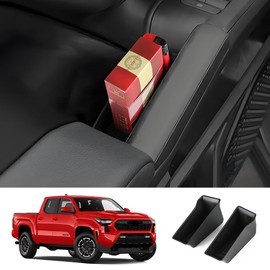 LUNQIN Car Door Side Storage Tray for Toyota Tacoma 2024 2025 Auto Interior Accessories Front Armrest Insert Organizer Box Bag Vehicle Accessory (2pcs Front Door Side Storage Box)